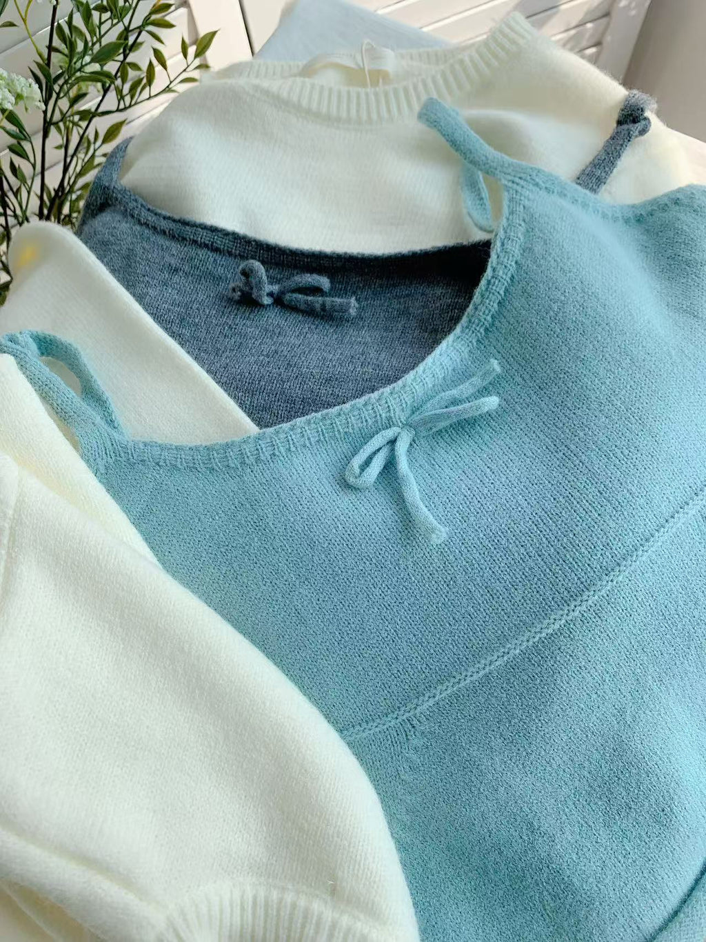 HELLO MILK TEE- 85755 圓領套裝