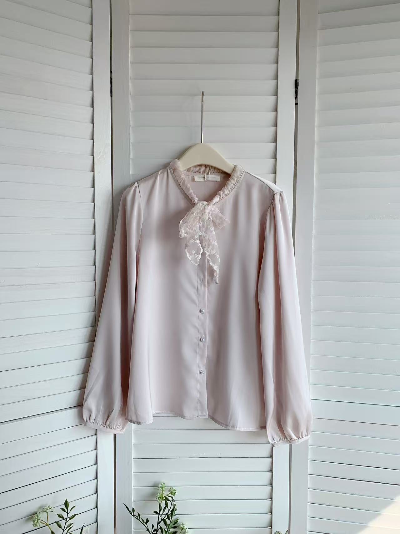 HELLO MILK TEE- 85773 系帶小衫