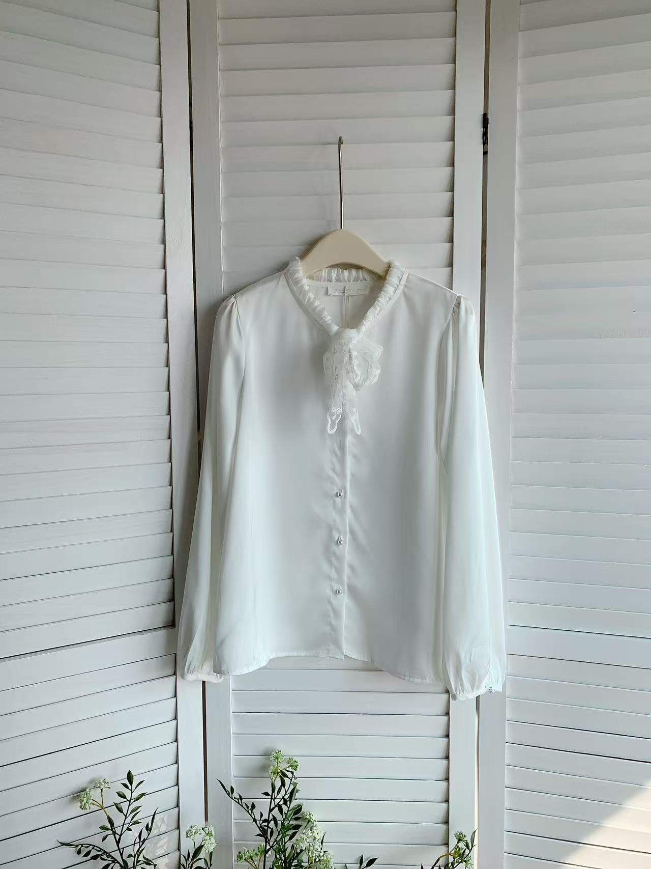 HELLO MILK TEE- 85773 系帶小衫