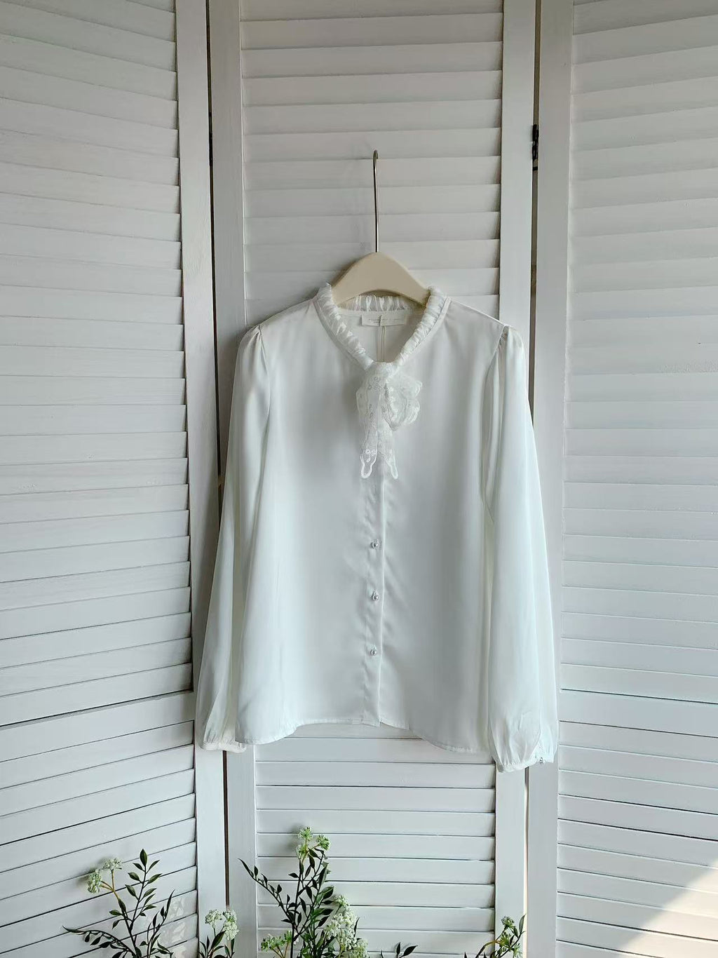 HELLO MILK TEE- 85773 系帶小衫