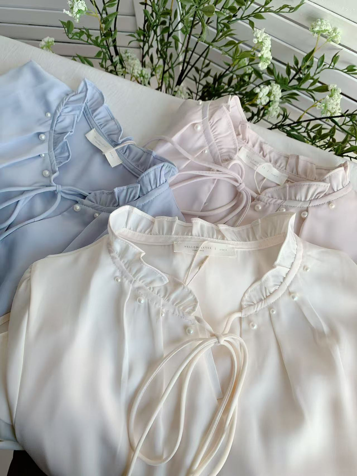 HELLO MILK TEE- 85771 珍珠小衫