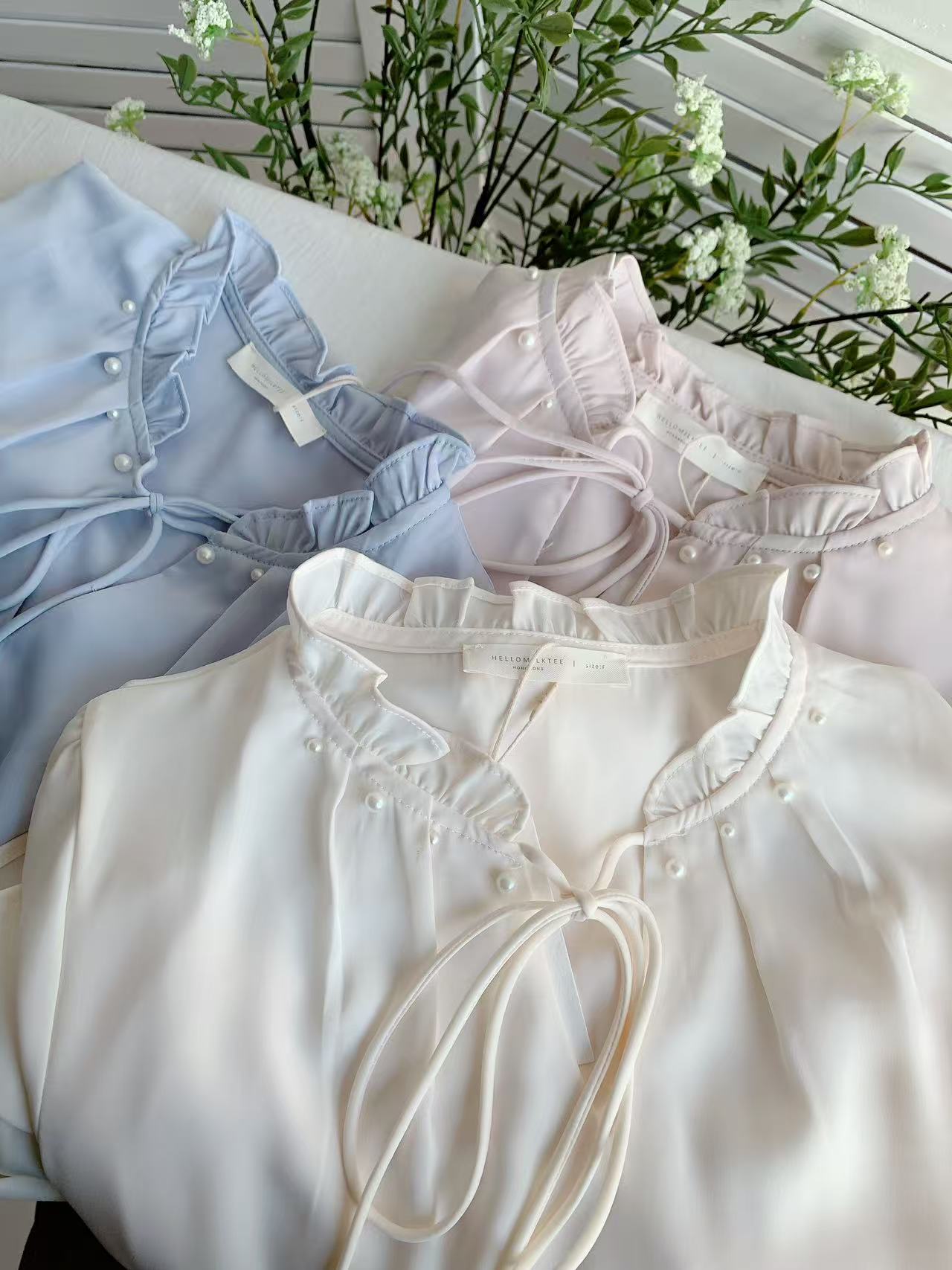 HELLO MILK TEE- 85771 珍珠小衫