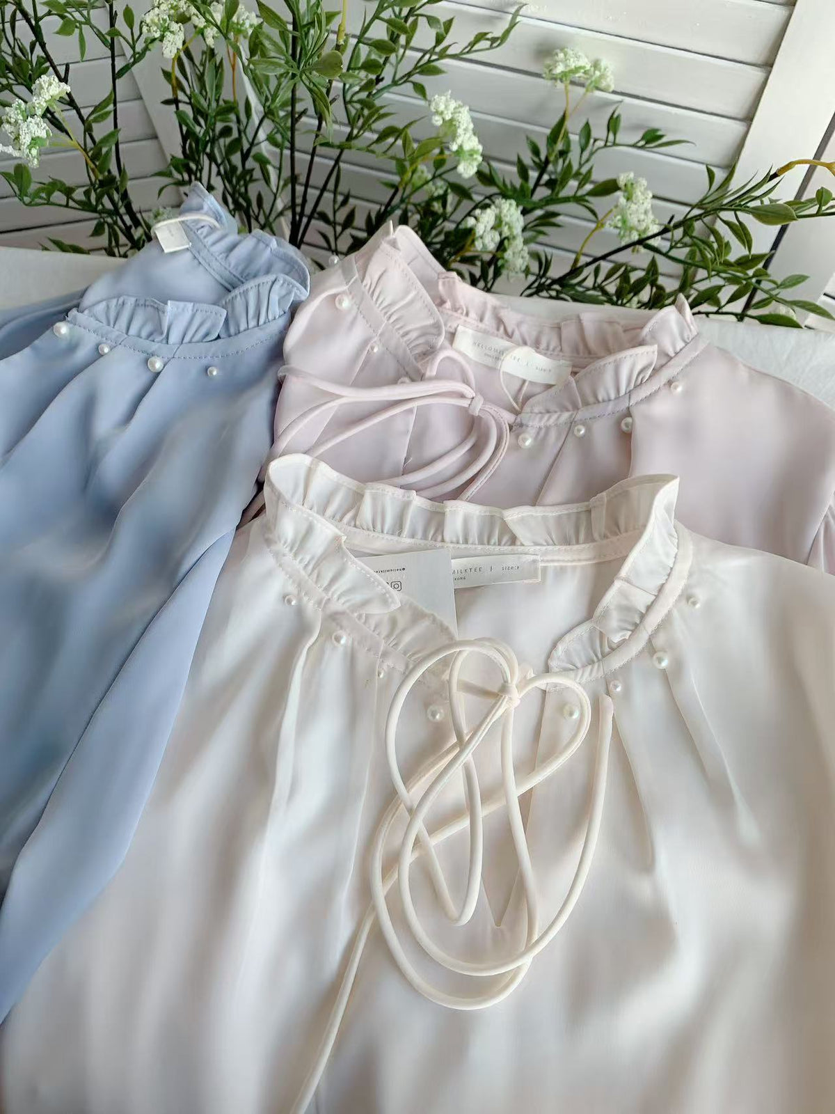 HELLO MILK TEE- 85771 珍珠小衫