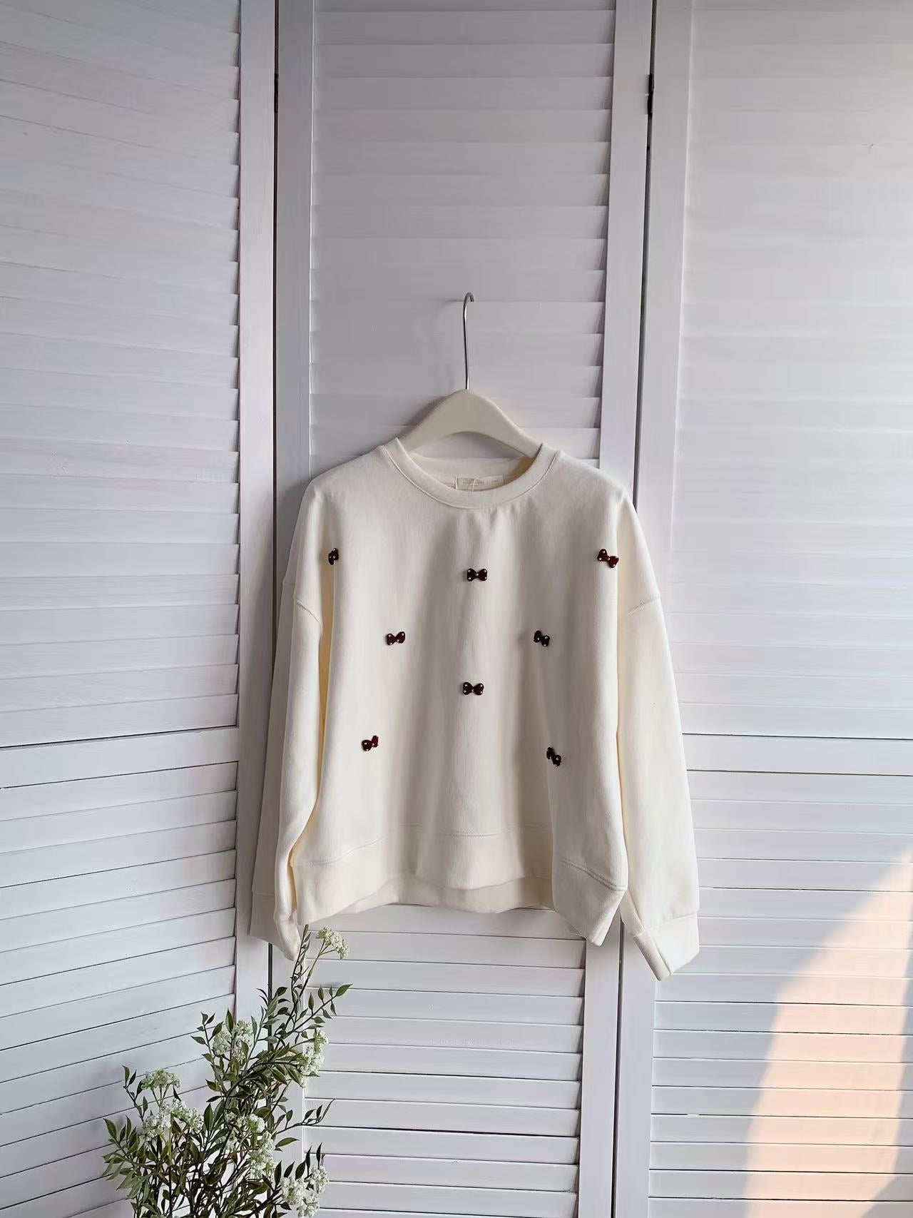 HELLO MILK TEE- 85812 蝴蝶結上衣