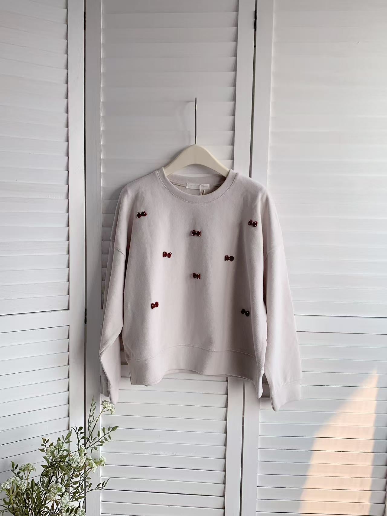 HELLO MILK TEE- 85812 蝴蝶結上衣