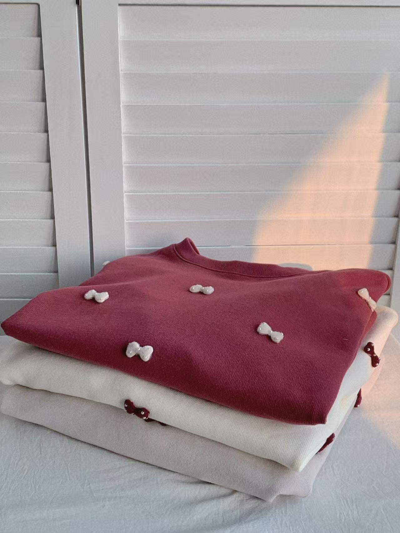 HELLO MILK TEE- 85812 蝴蝶結上衣