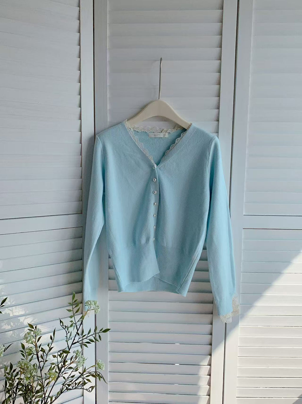 HELLO MILK TEE- 85667 蕾絲開衫