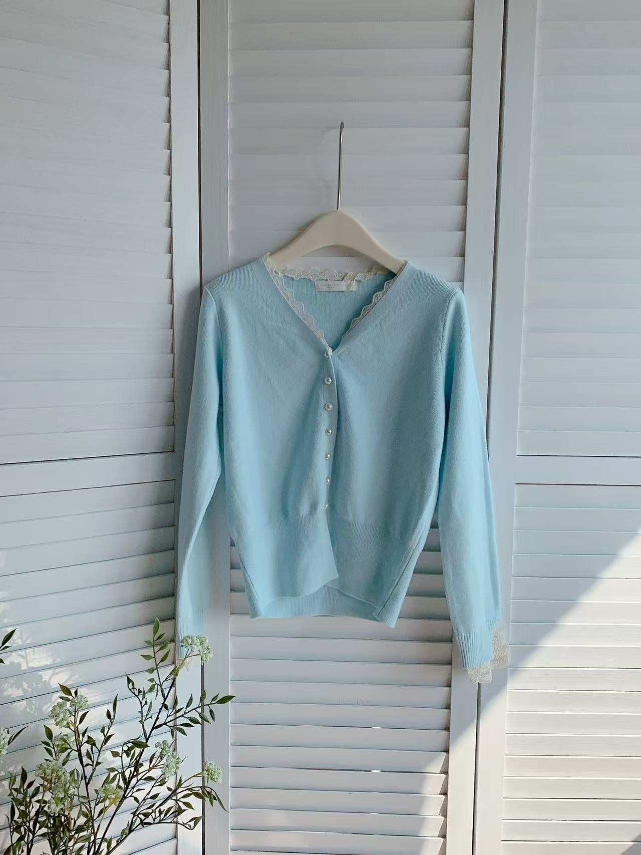 HELLO MILK TEE- 85667 蕾絲開衫