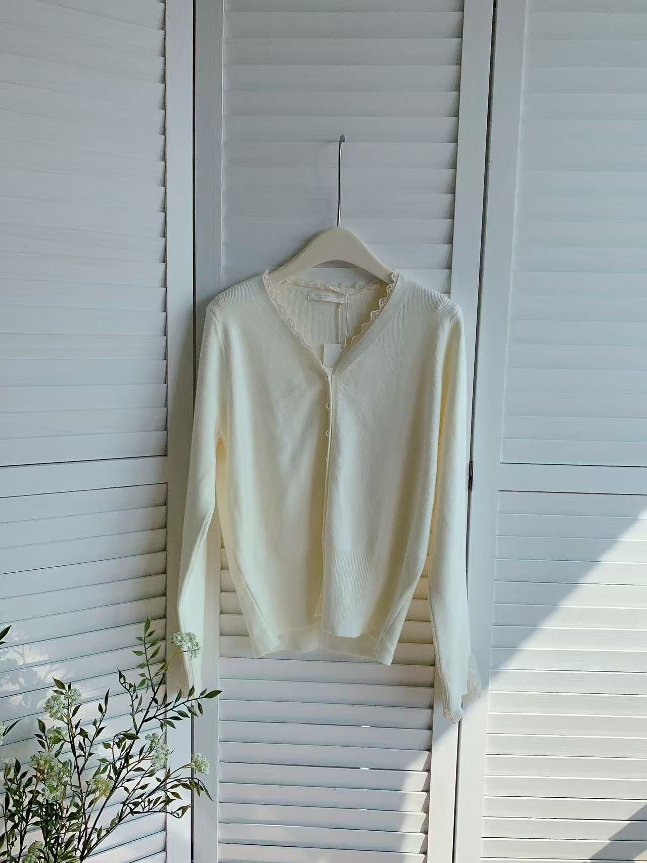 HELLO MILK TEE- 85667 蕾絲開衫