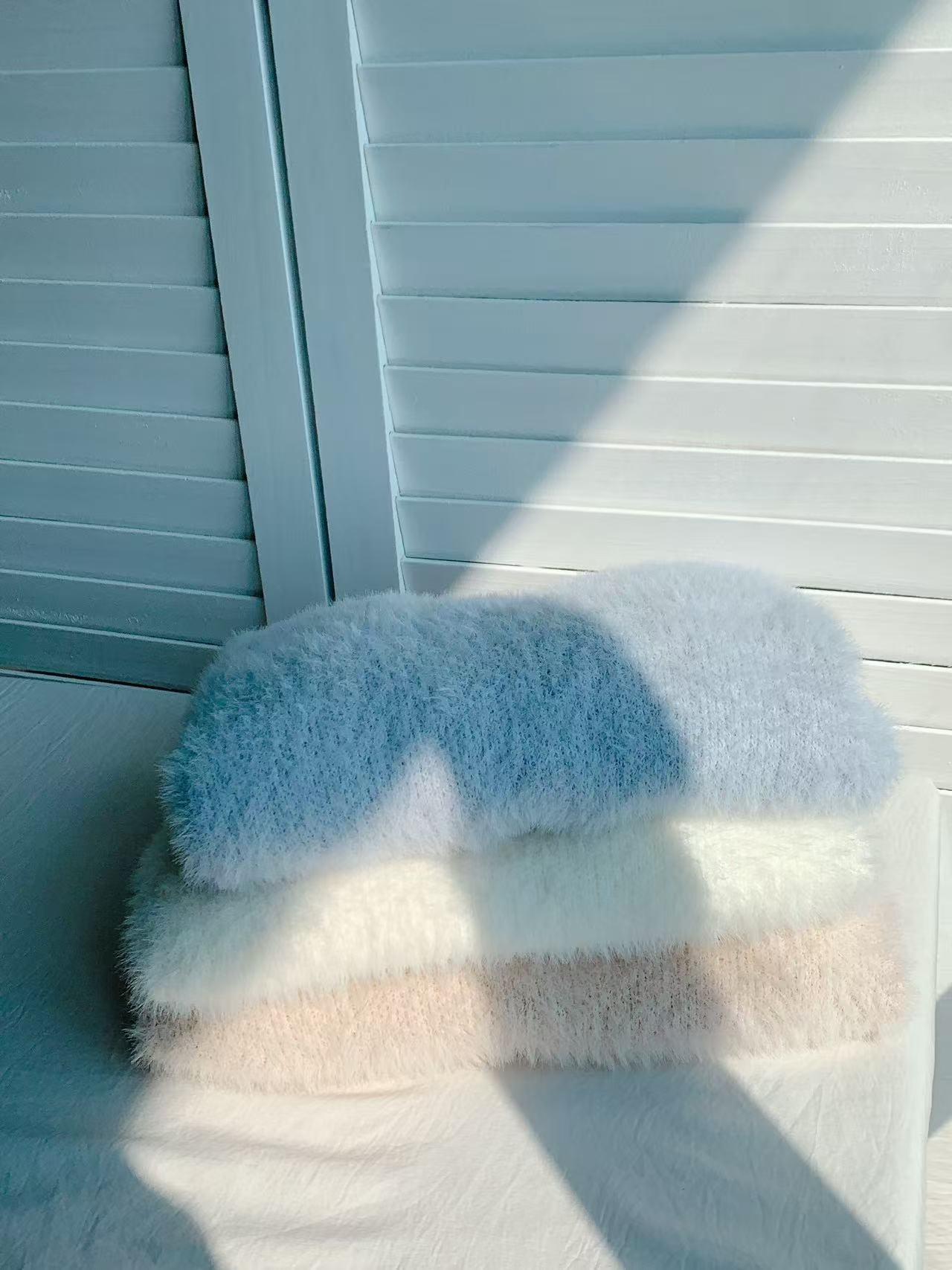 HELLO MILK TEE- 85785 圓領毛絨衫