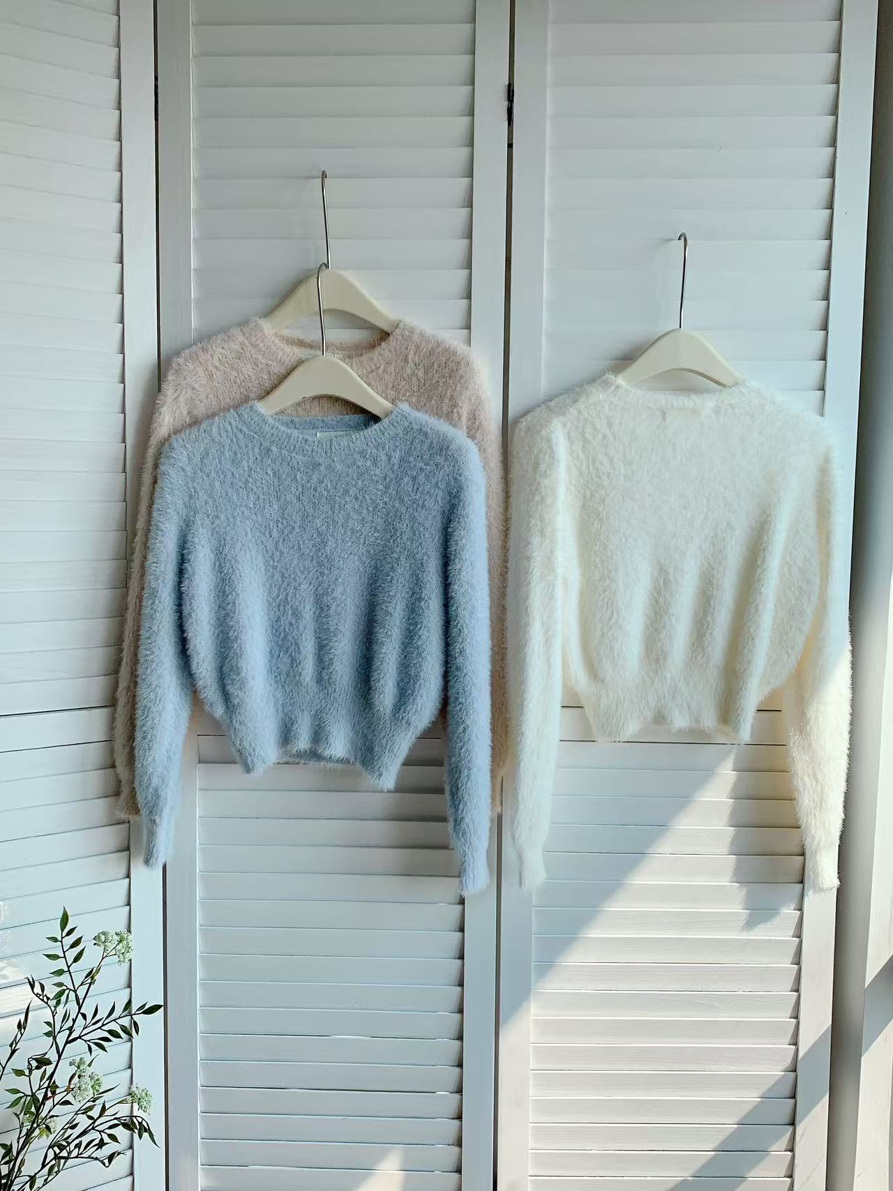 HELLO MILK TEE- 85785 圓領毛絨衫