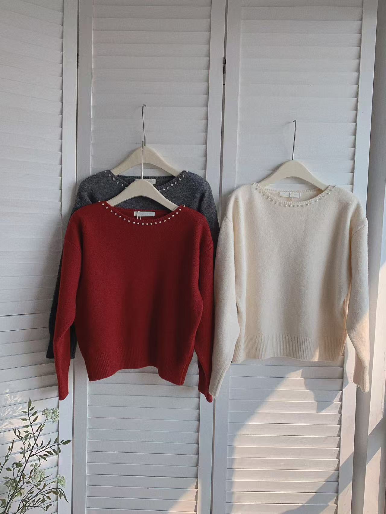 HELLO MILK TEE- 85760 釘珠針織衫