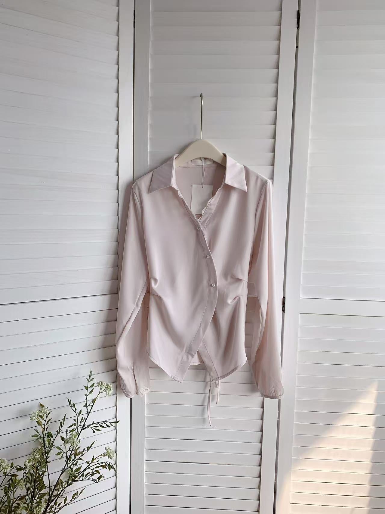 HELLO MILK TEE- 85775 珍珠扣小衫