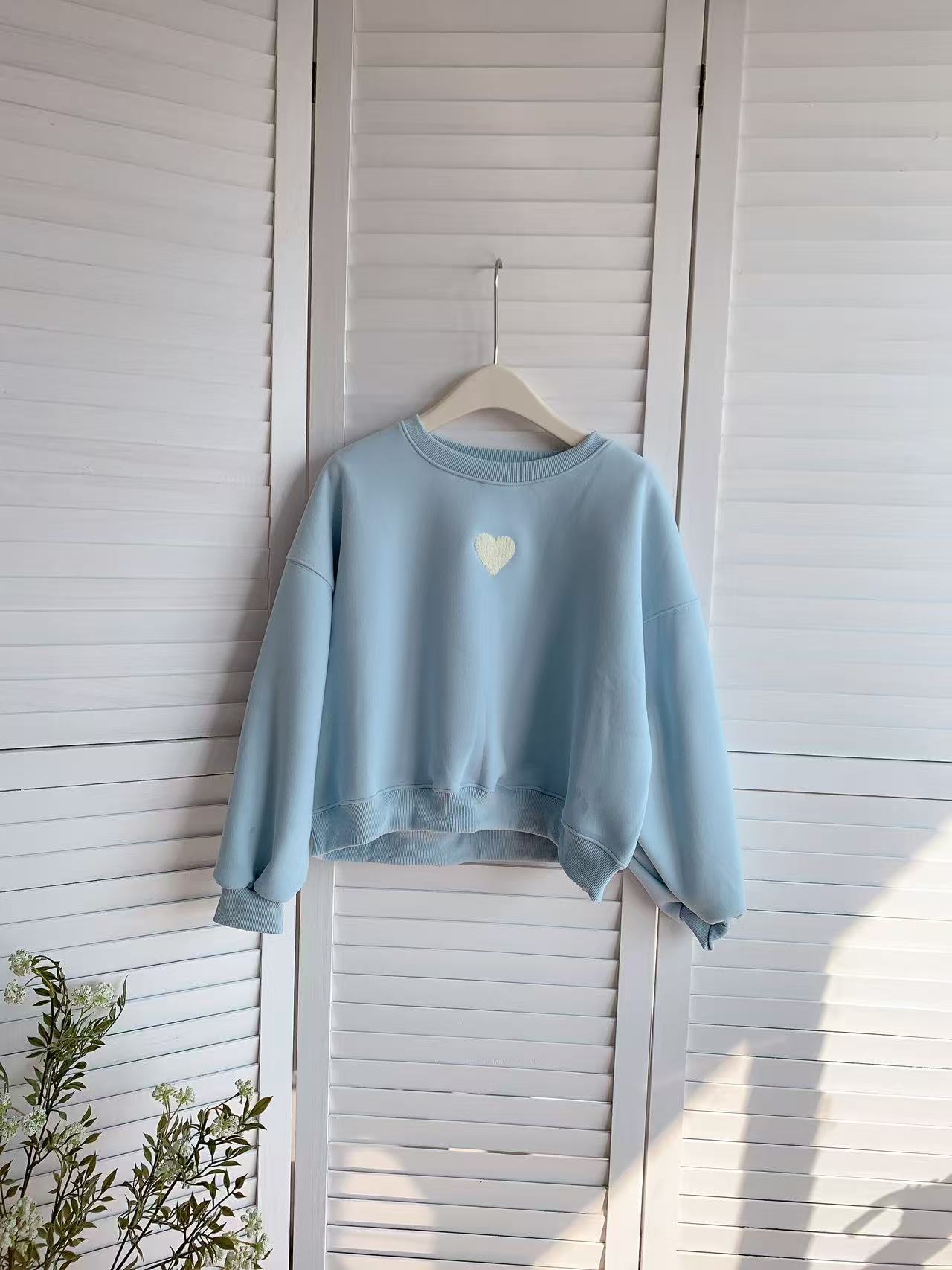 HELLO MILK TEE- 85883 愛心加絨衛衣