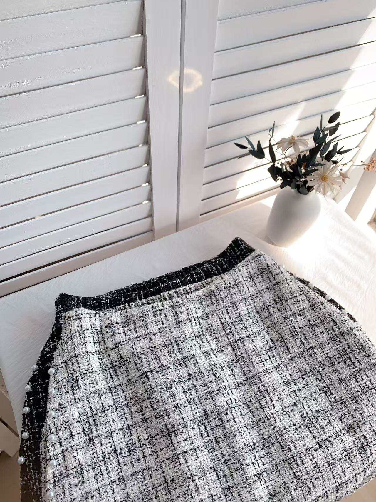 HELLO MILK TEE- 85797 小香風半裙