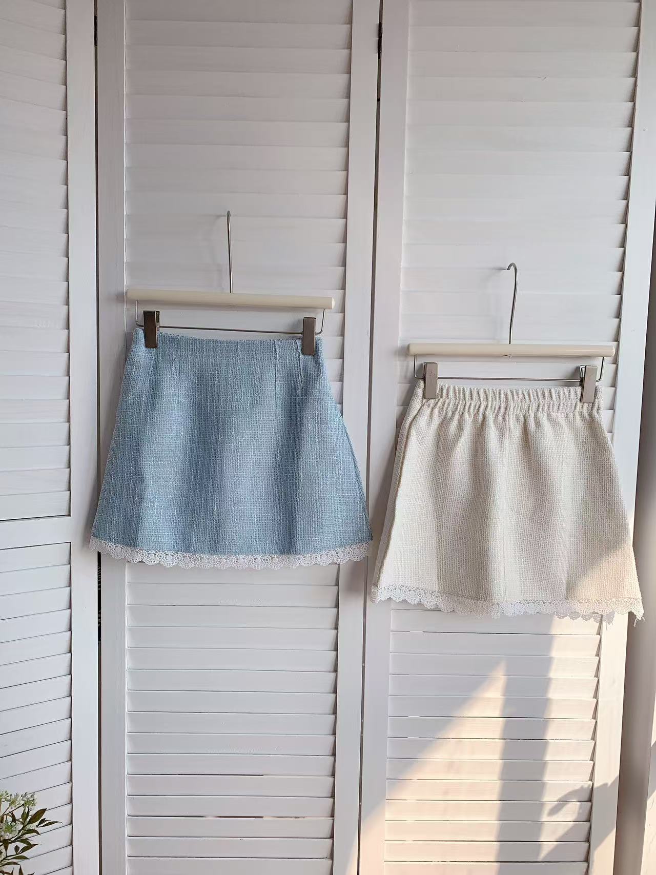 HELLO MILK TEE- 85803 拼接短裙