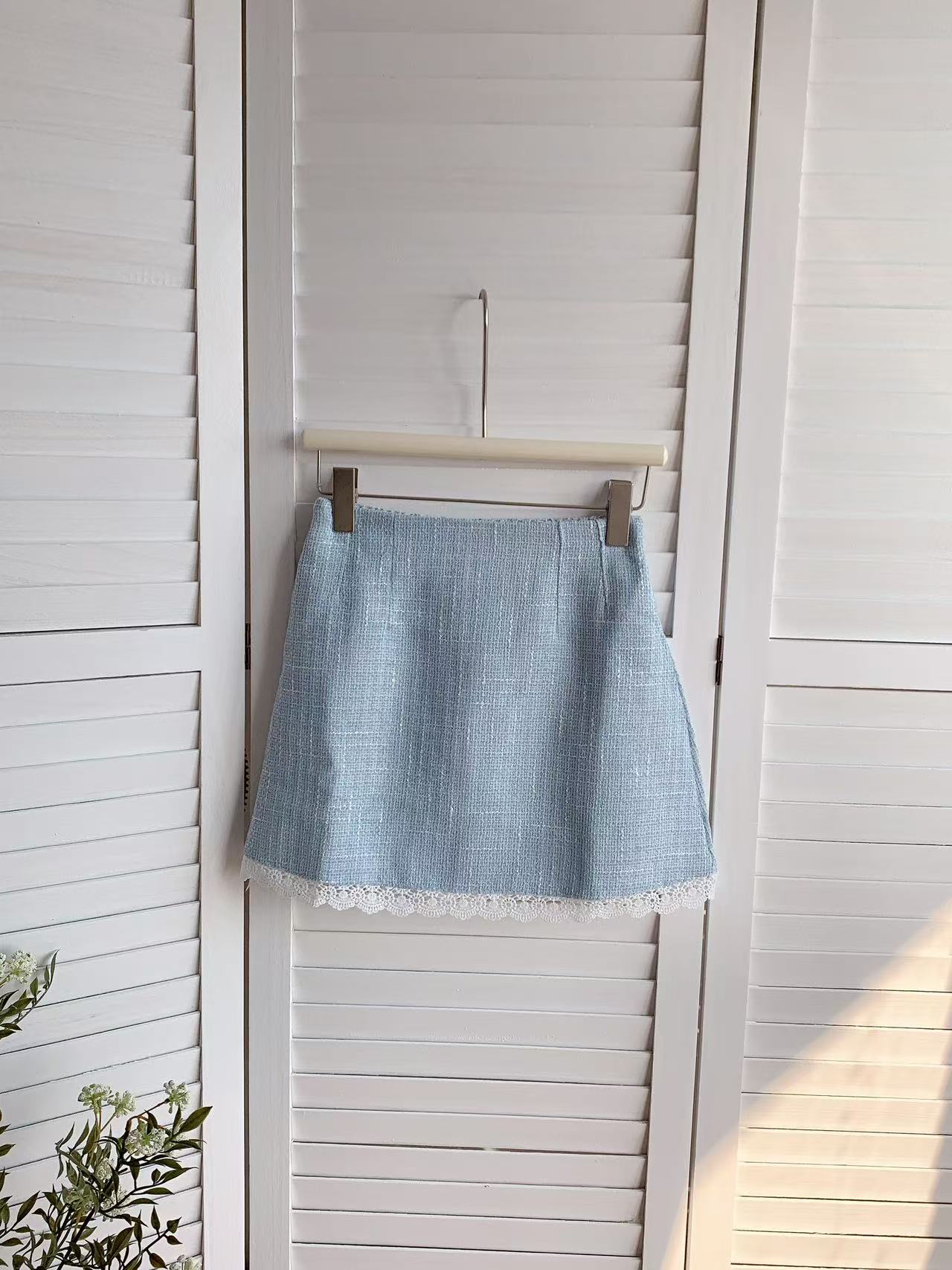 HELLO MILK TEE- 85803 拼接短裙