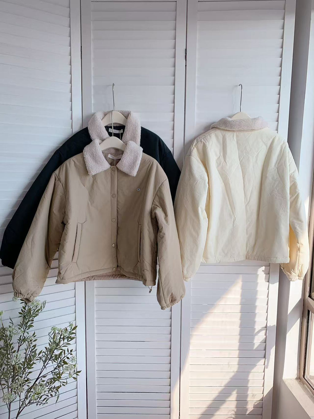 HELLO MILK TEE- 85827 毛領棉服