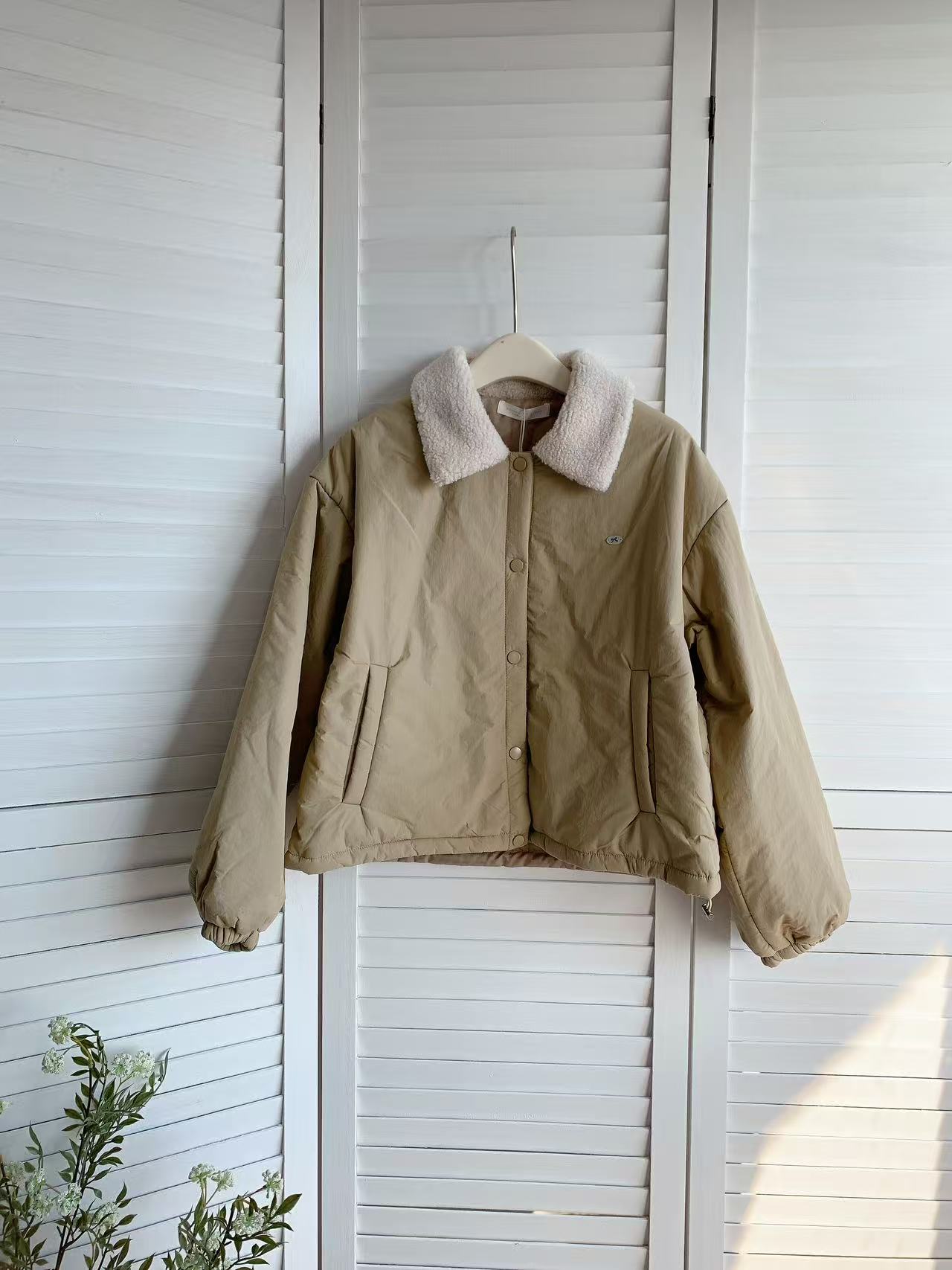 HELLO MILK TEE- 85827 毛領棉服