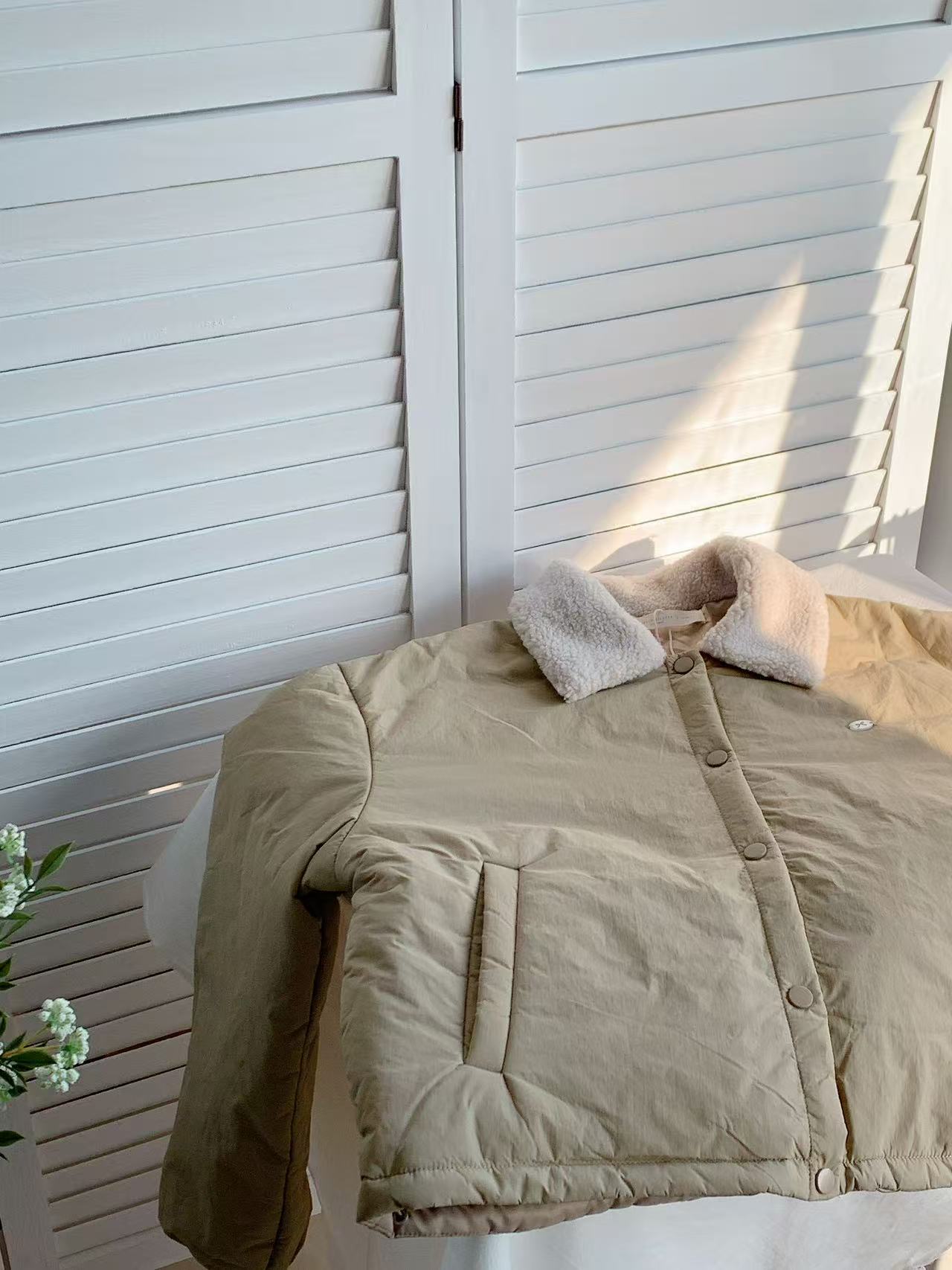 HELLO MILK TEE- 85827 毛領棉服