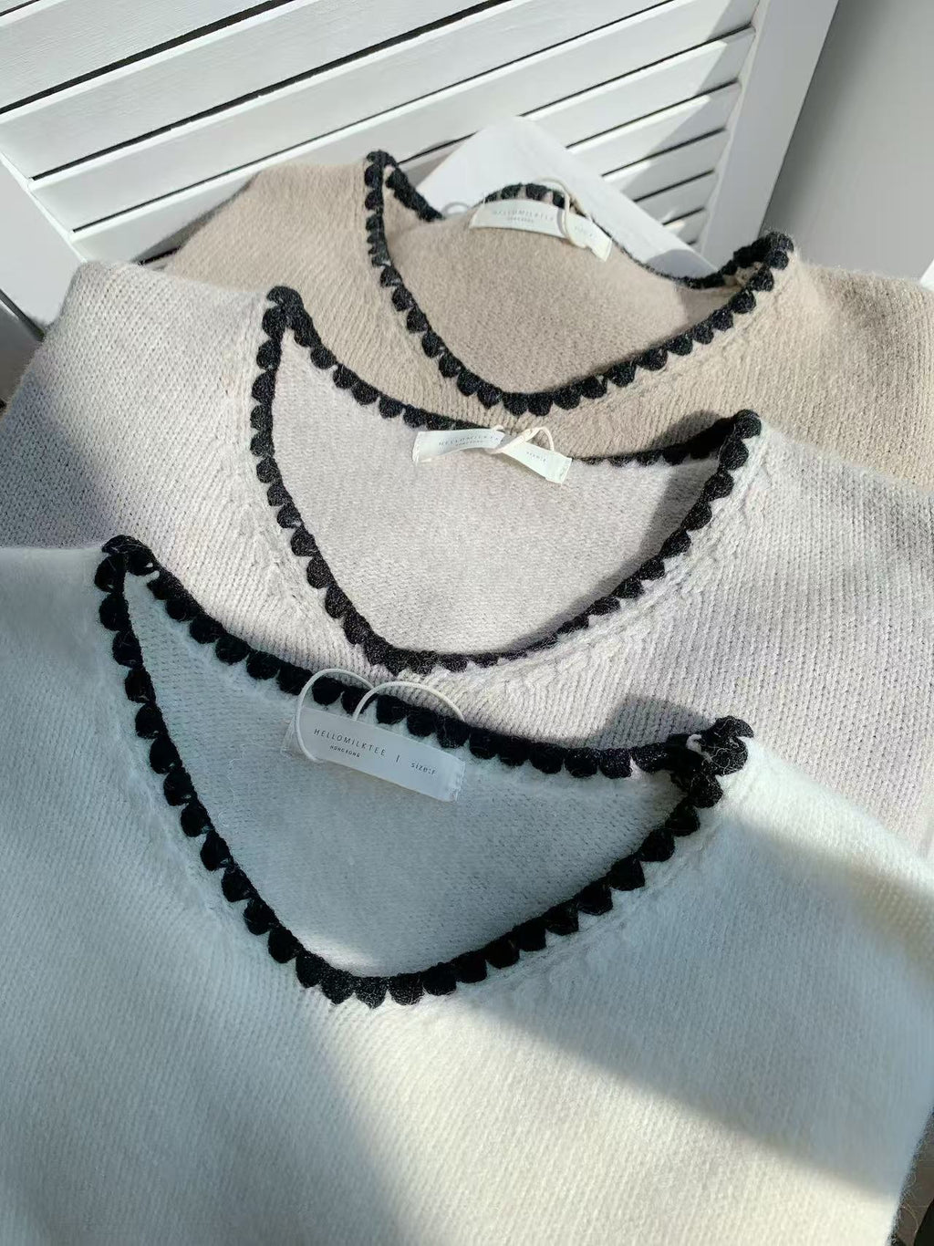 HELLO MILK TEE- 85845 撞色上衣