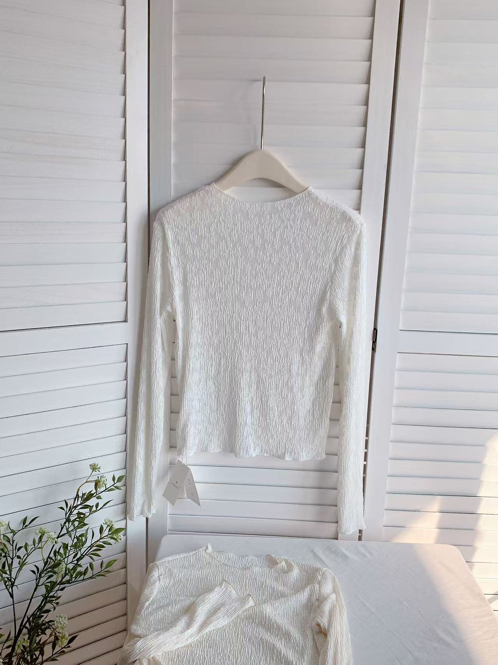 HELLO MILK TEE- 85818 提花上衣