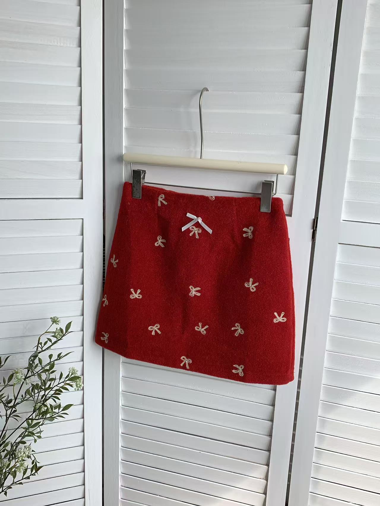 HELLO MILK TEE- 85865 蝴蝶結短裙