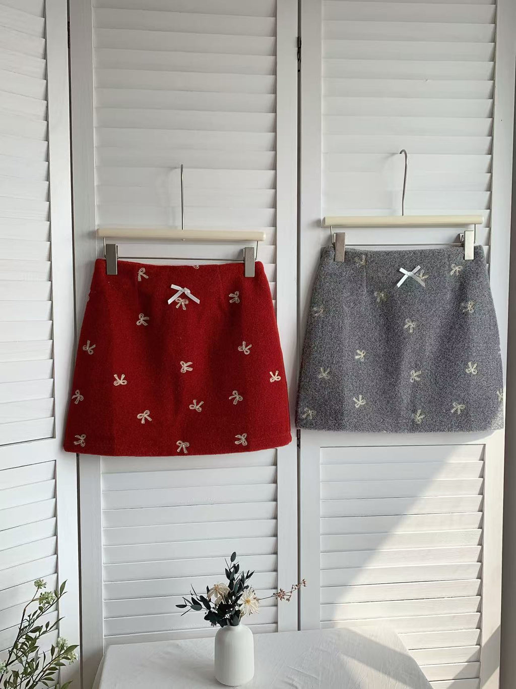 HELLO MILK TEE- 85865 蝴蝶結短裙