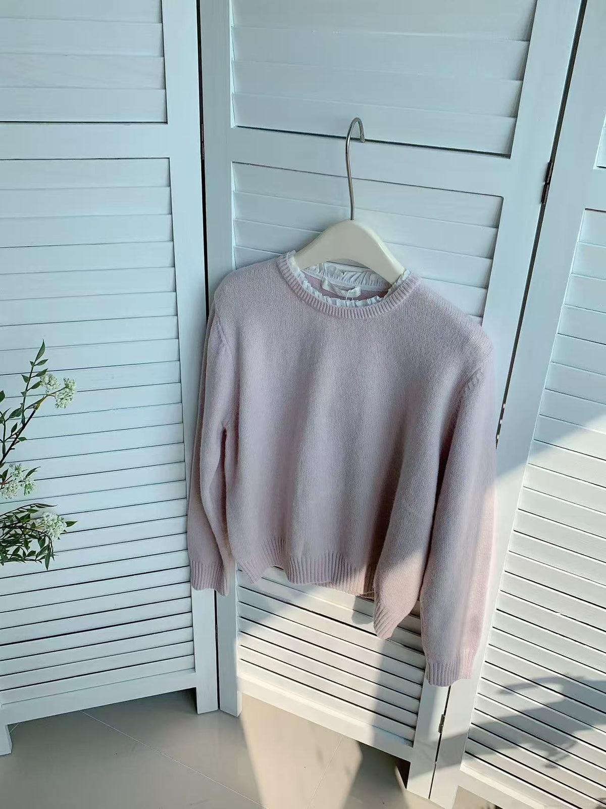 HELLO MILK TEE- 85849 拼接花邊杉