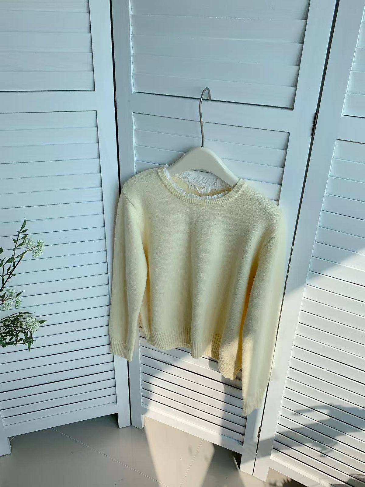 HELLO MILK TEE- 85849 拼接花邊杉