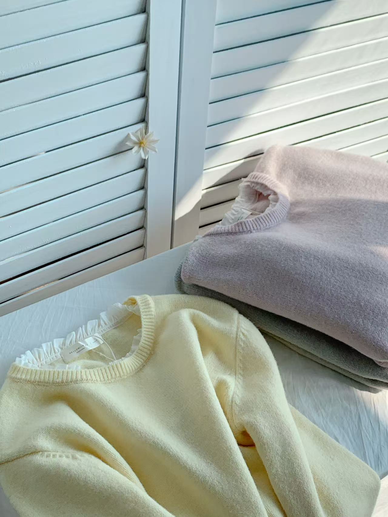 HELLO MILK TEE- 85849 拼接花邊杉