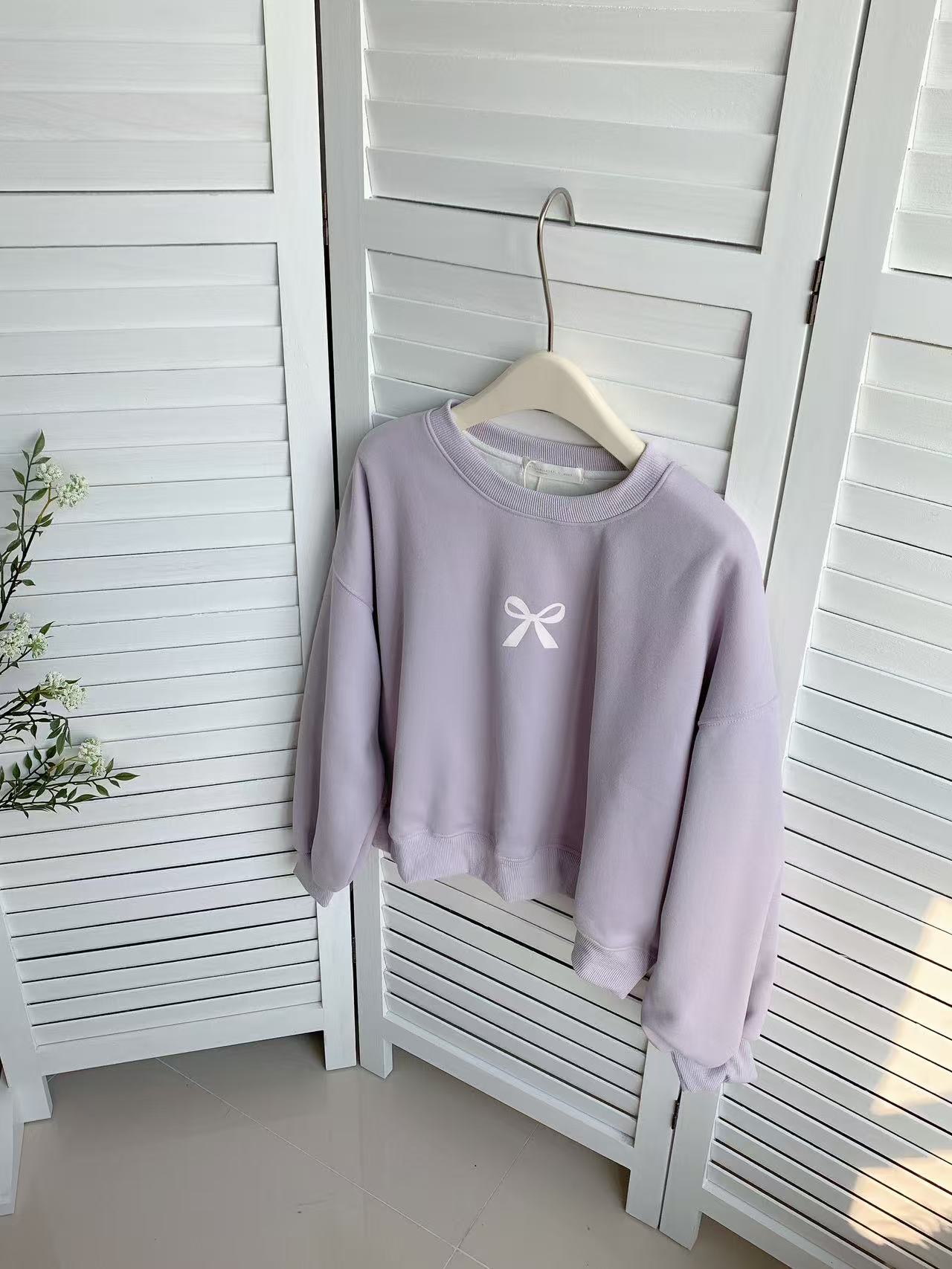 HELLO MILK TEE- 85882 蝴蝶結衛衣