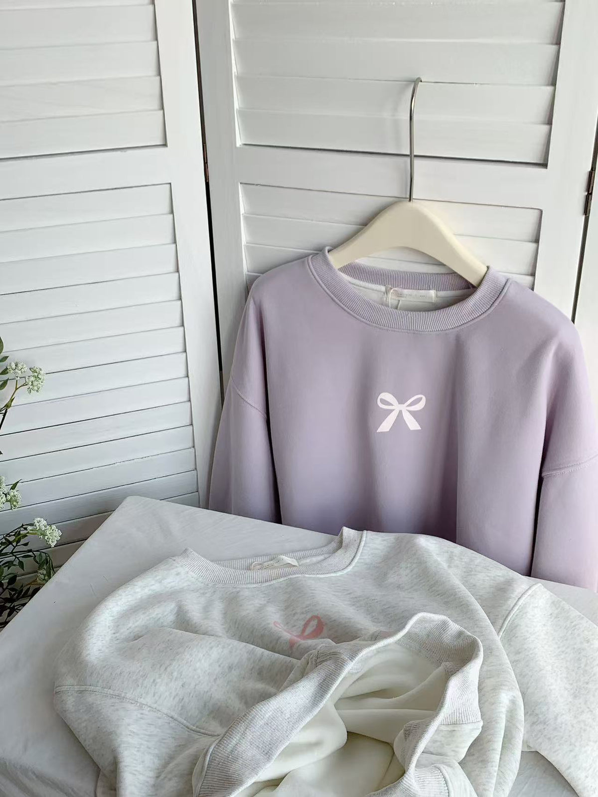 HELLO MILK TEE- 85882 蝴蝶結衛衣