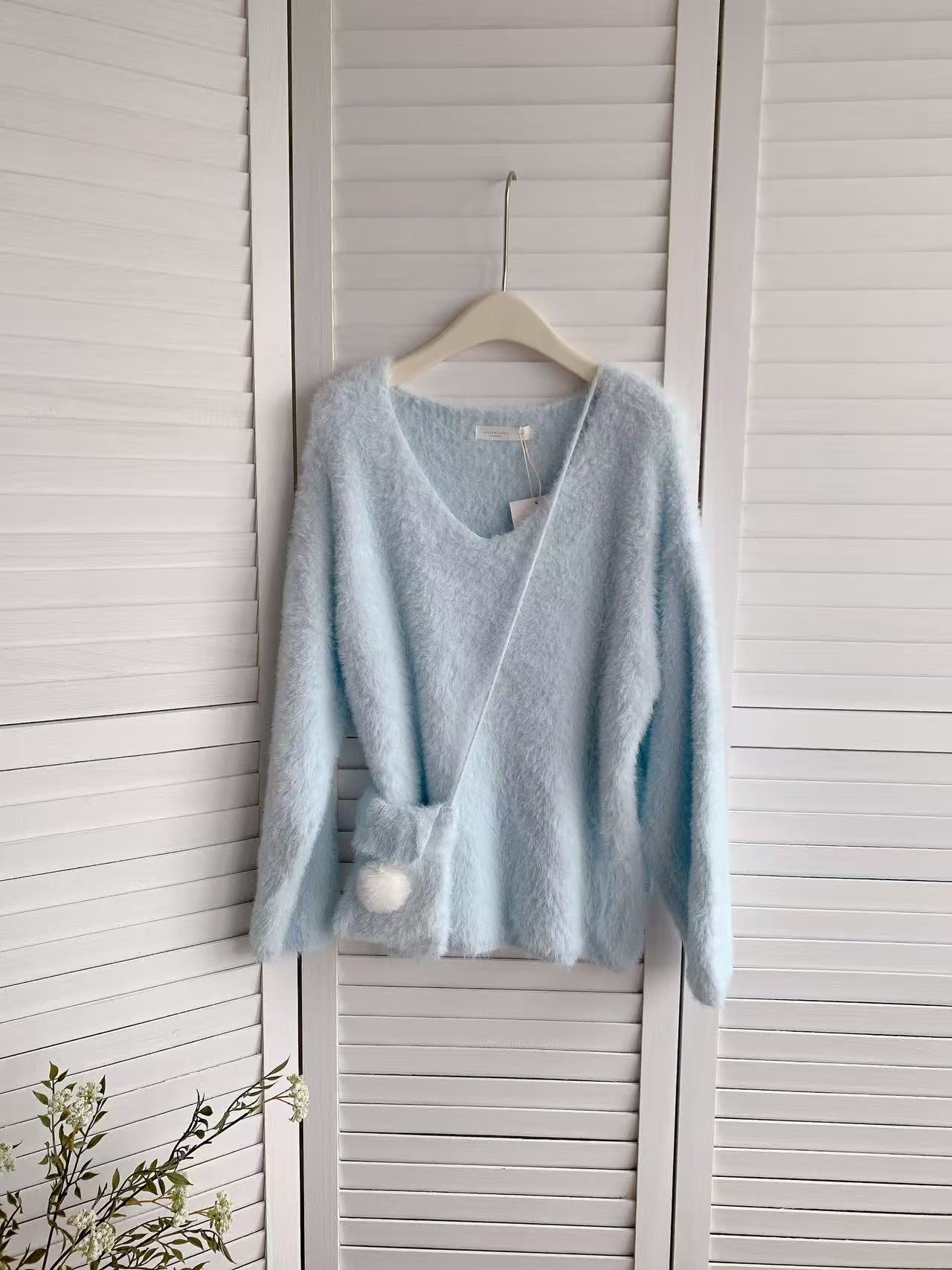 HELLO MILK TEE- 85920 毛絨上衣(有小包)