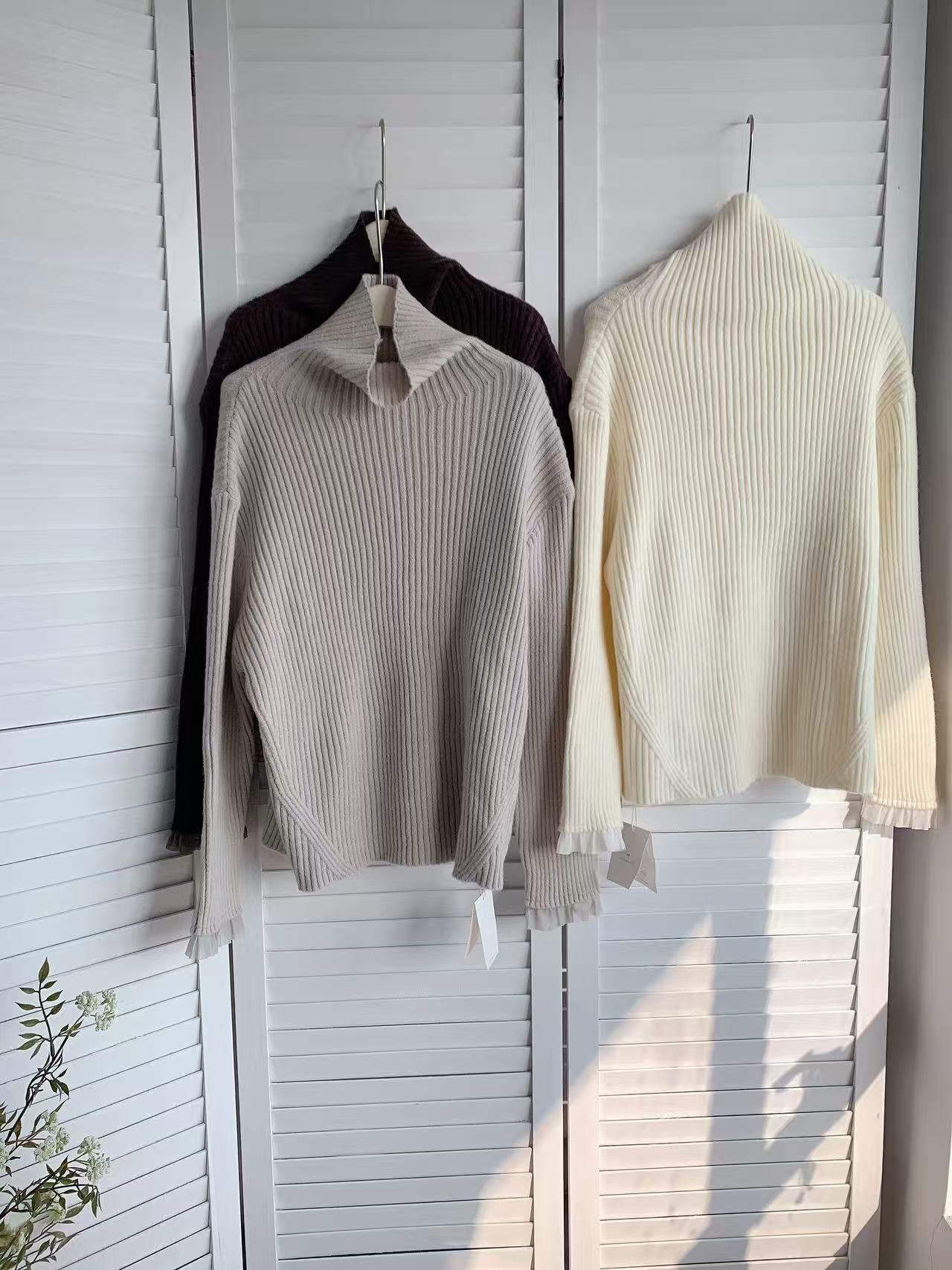 HELLO MILK TEE- 85851 花邊袖上衣