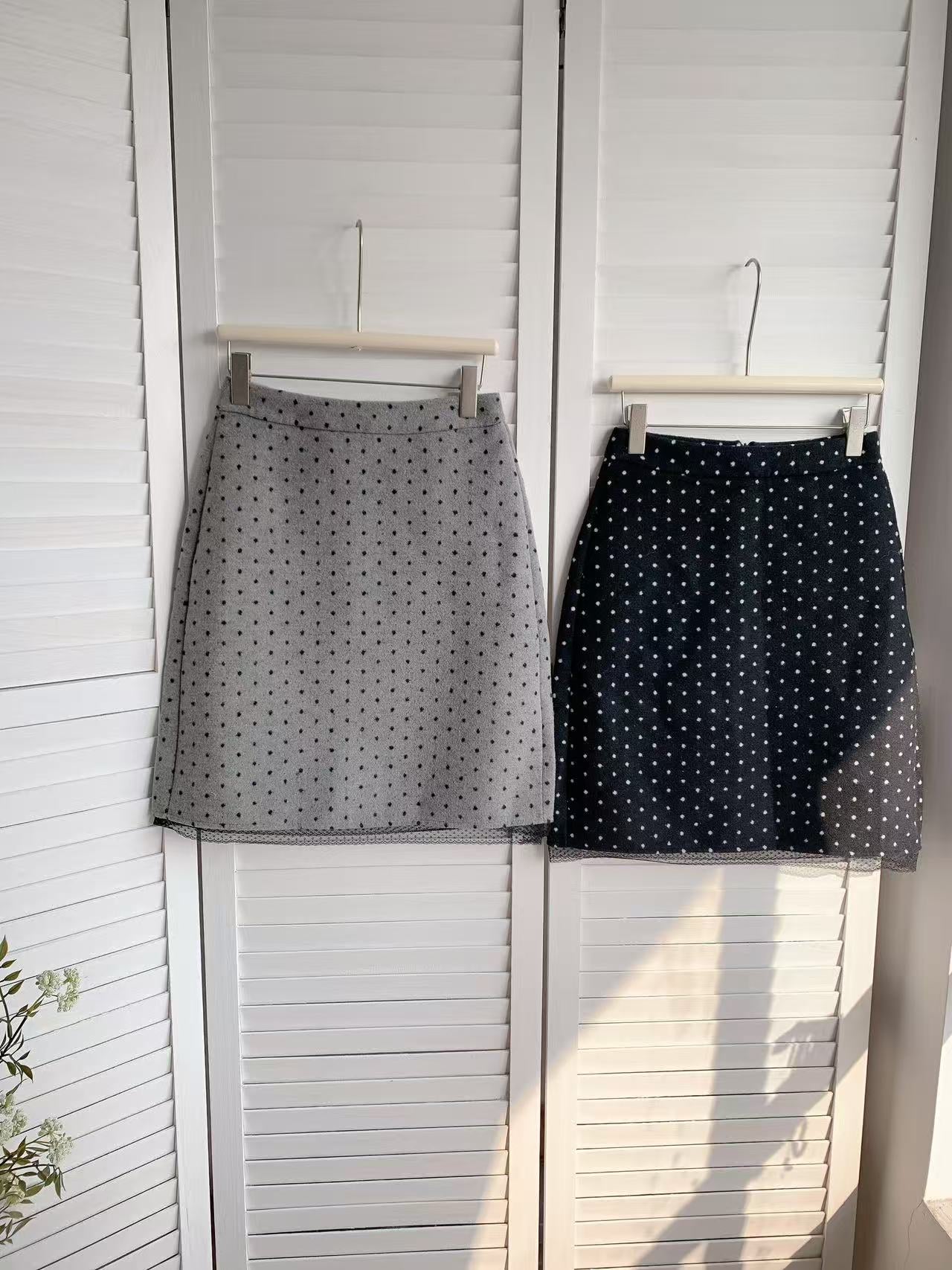 HELLO MILK TEE- 85912 波點中裙