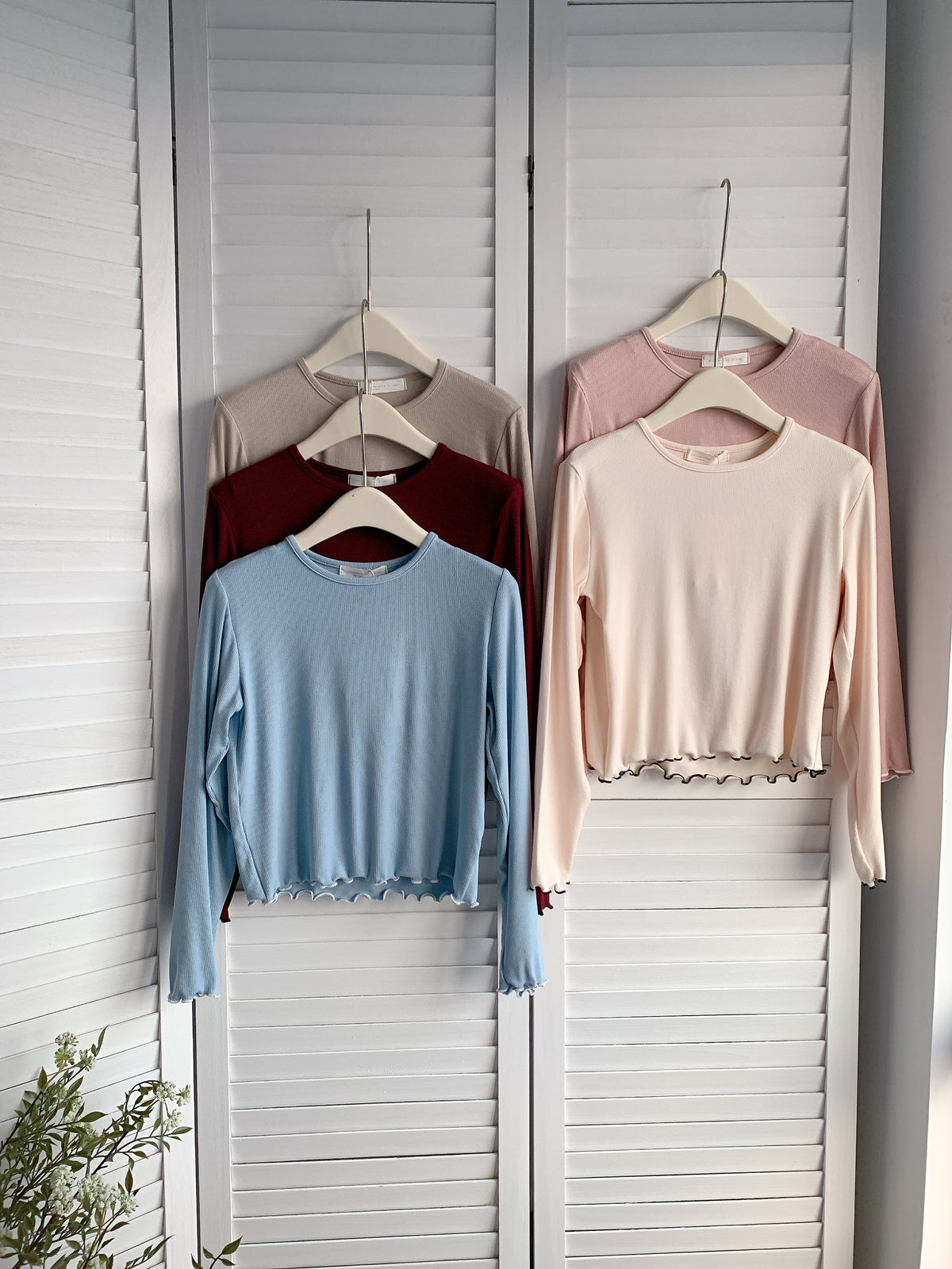 HELLO MILK TEE-85923 圓領撞色衫