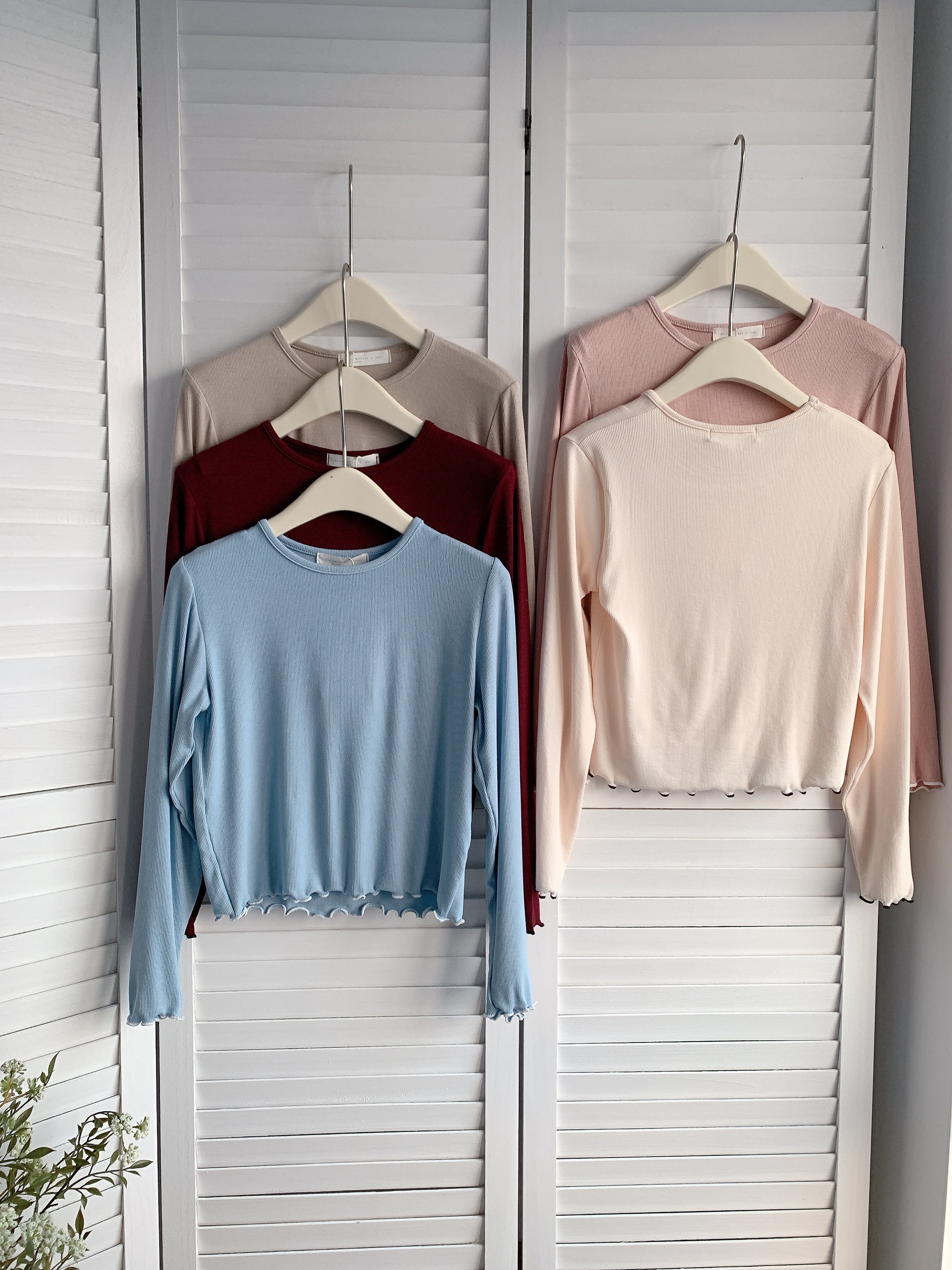 HELLO MILK TEE-85923 圓領撞色衫