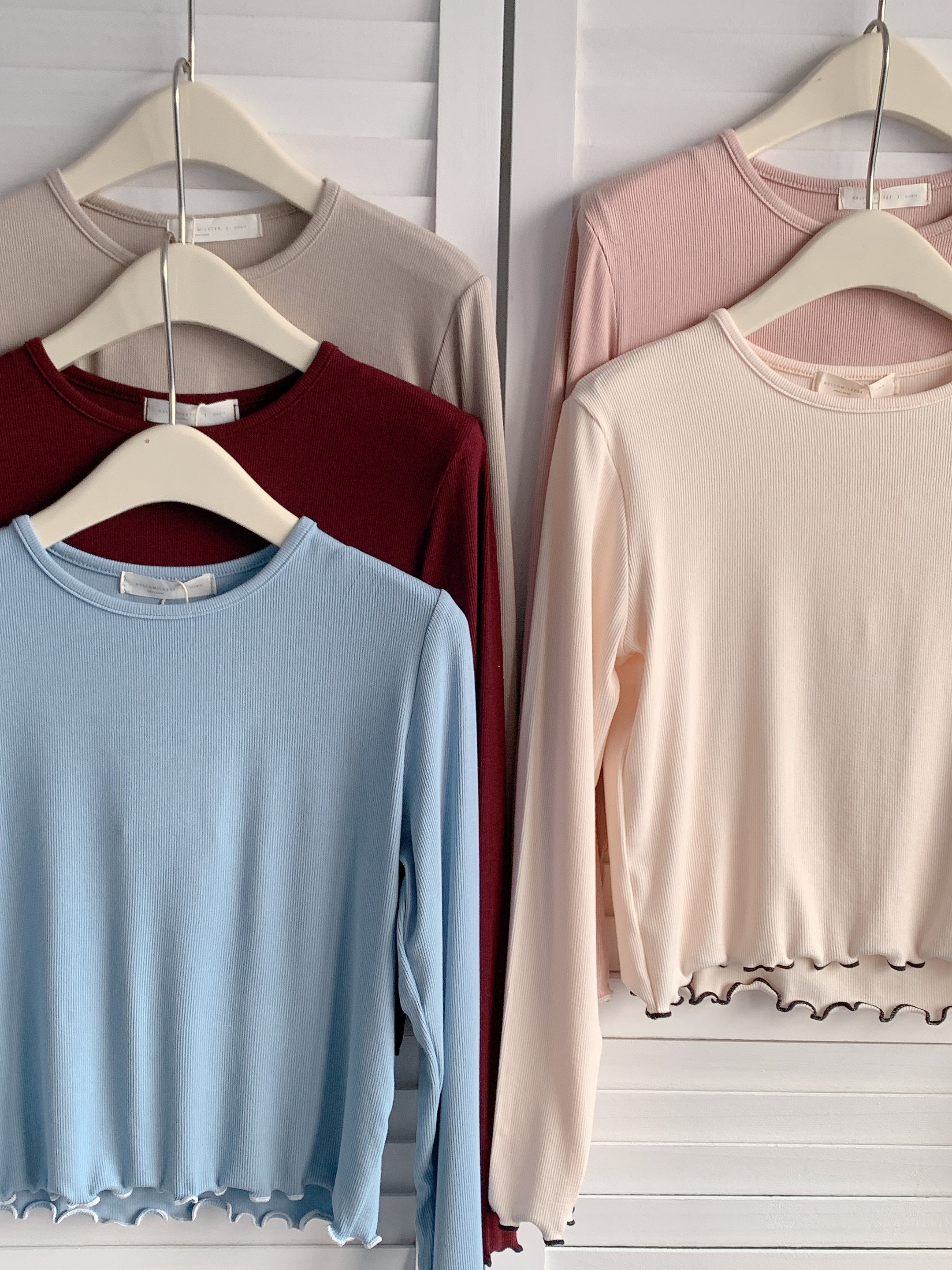 HELLO MILK TEE-85923 圓領撞色衫