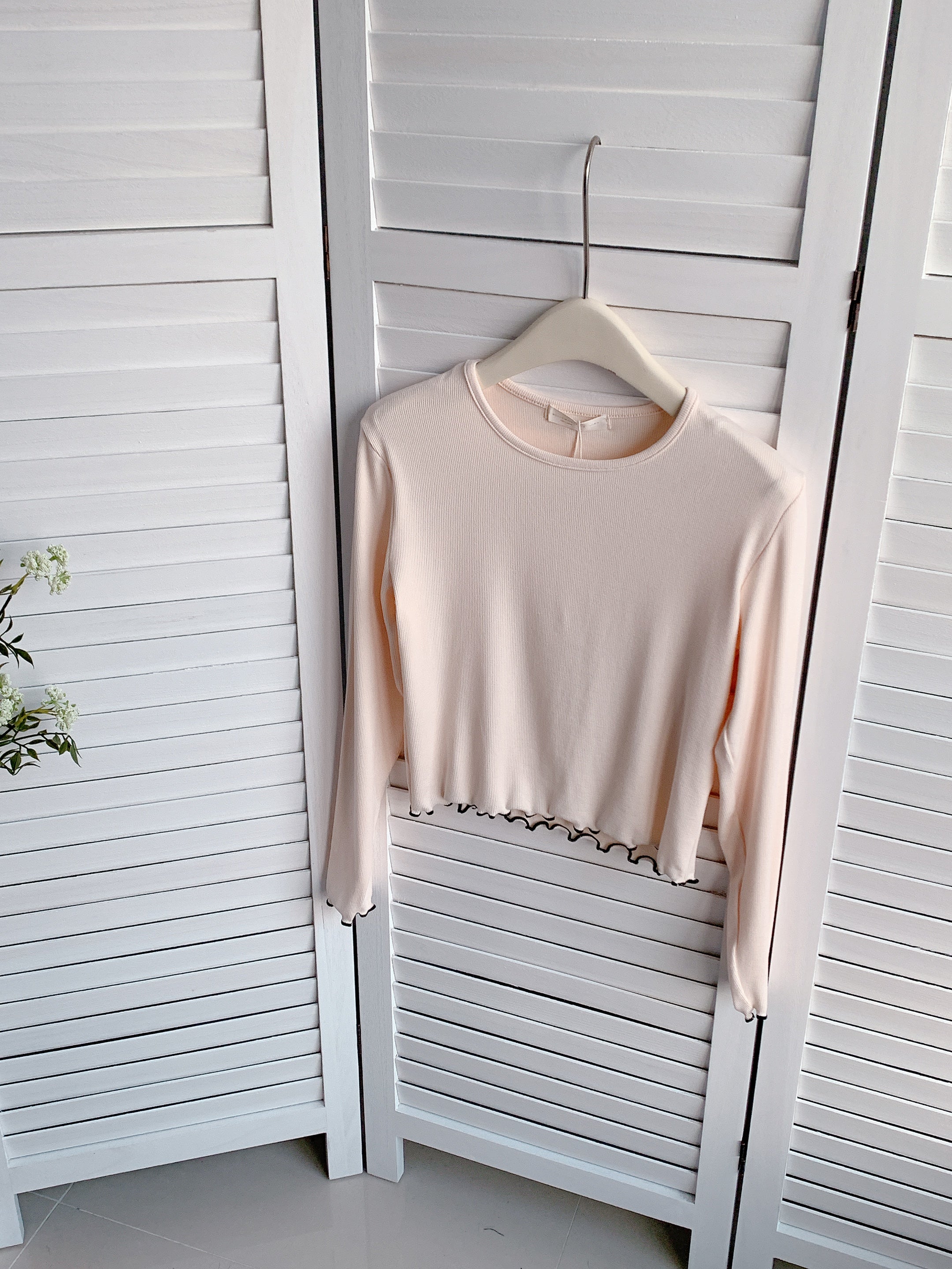 HELLO MILK TEE-85923 圓領撞色衫