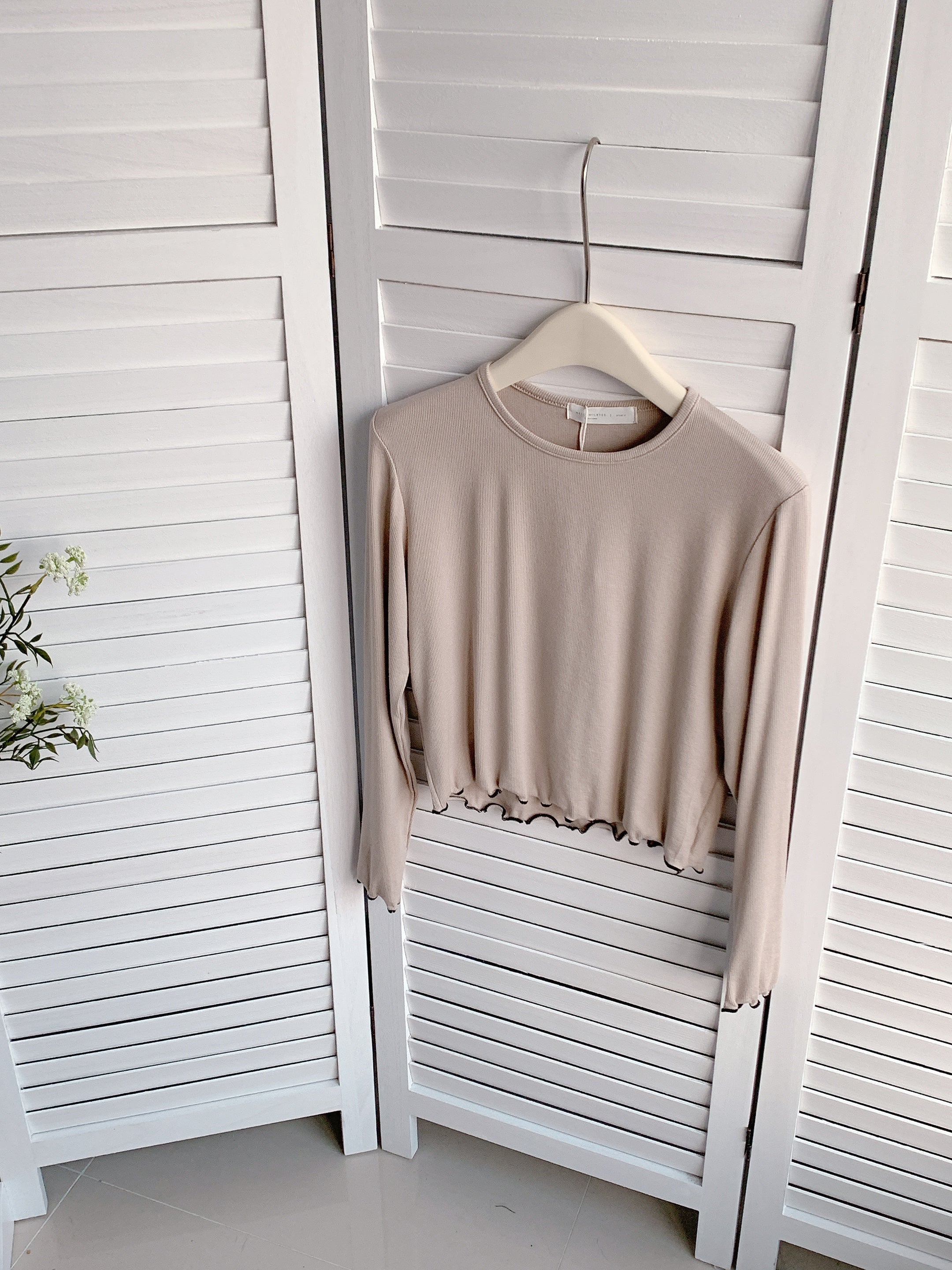 HELLO MILK TEE-85923 圓領撞色衫