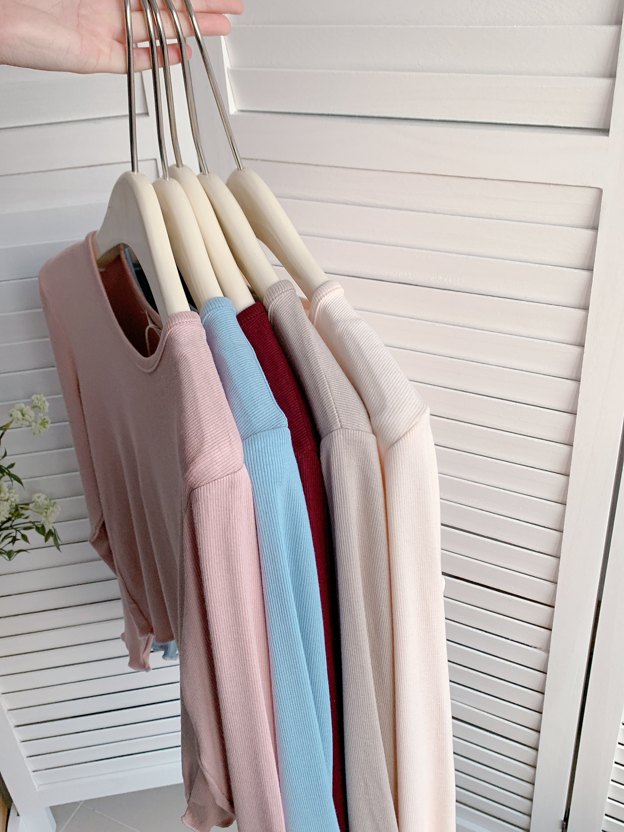 HELLO MILK TEE-85923 圓領撞色衫