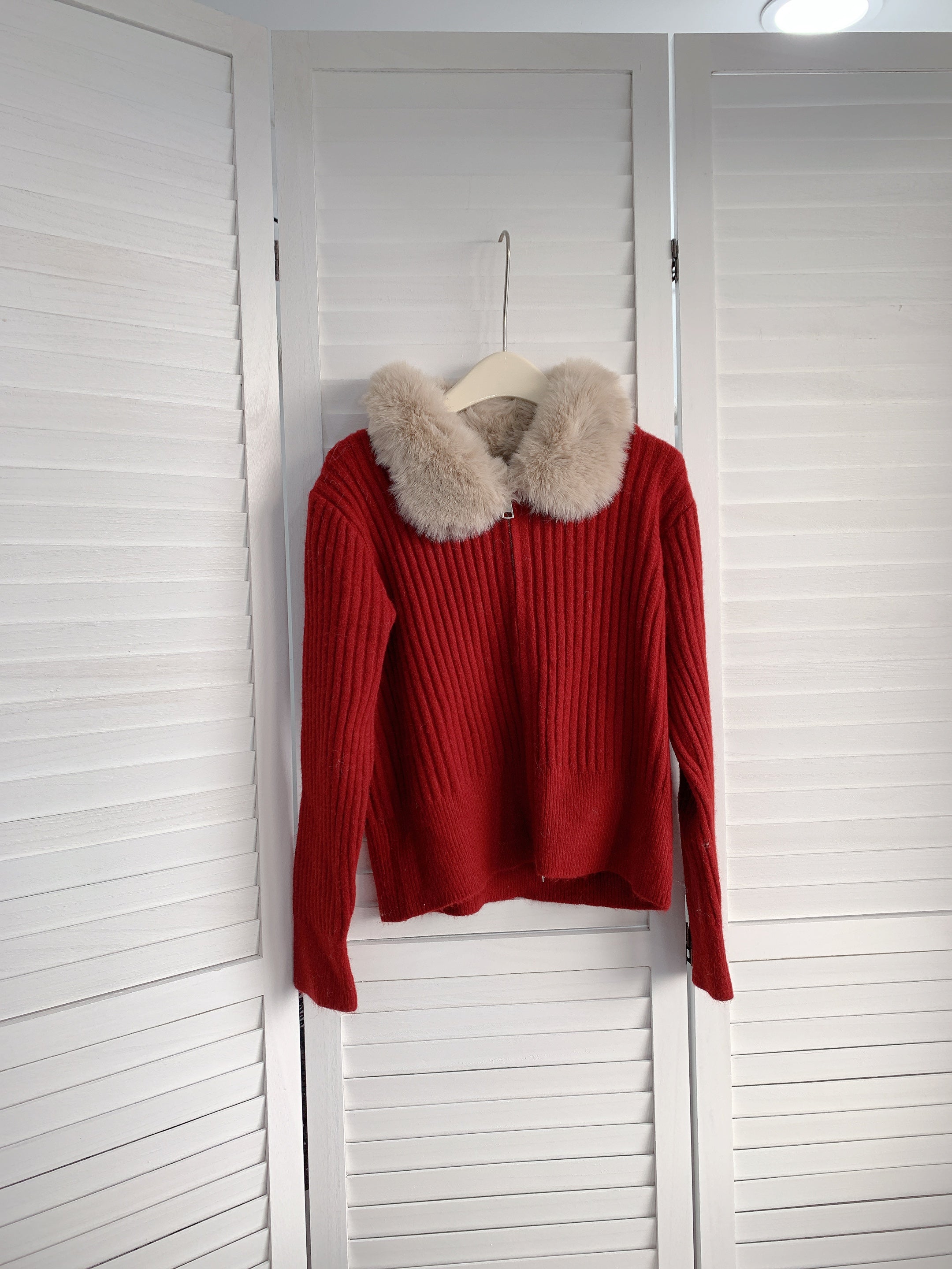 HELLO MILK TEE-85890 毛領上衣