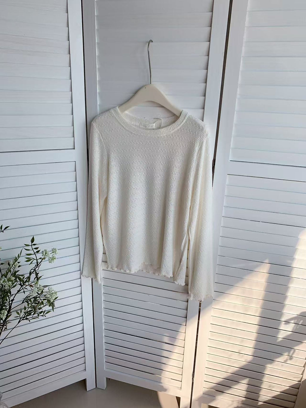 HELLO MILK TEE- 85934 圓領長袖衫