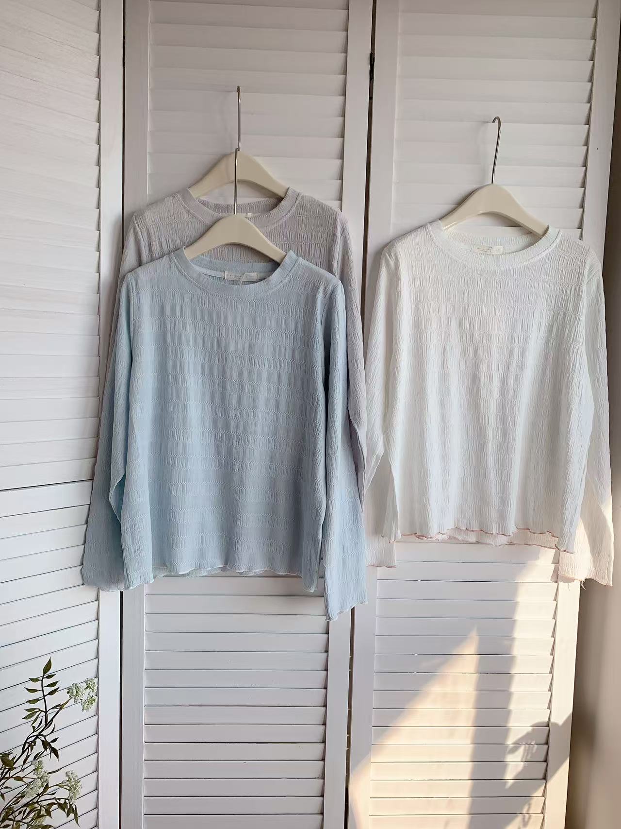 HELLO MILK TEE- 85932 木耳邊上衣