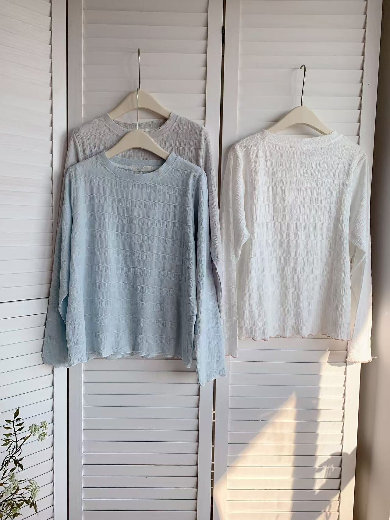 HELLO MILK TEE- 85932 木耳邊上衣