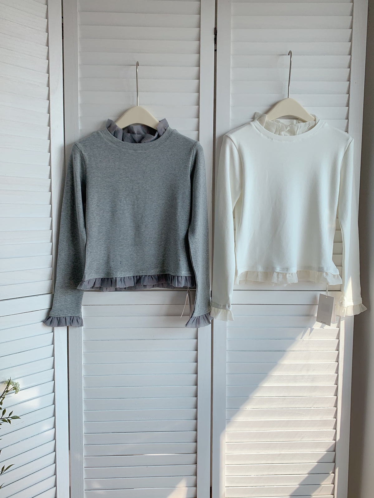 HELLO MILK TEE- 85946 拼接花邊衫