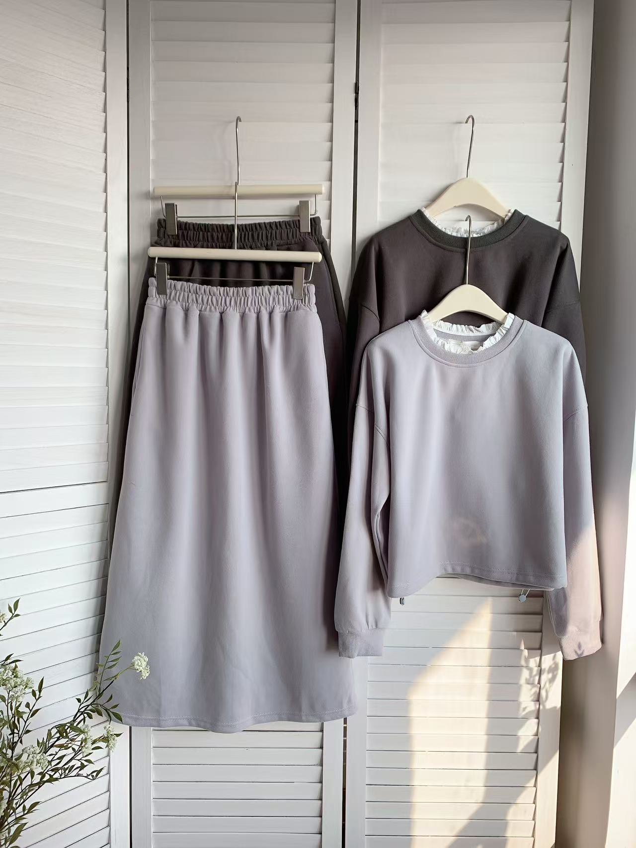 HELLO MILK TEE- 85846 衛衣套裝