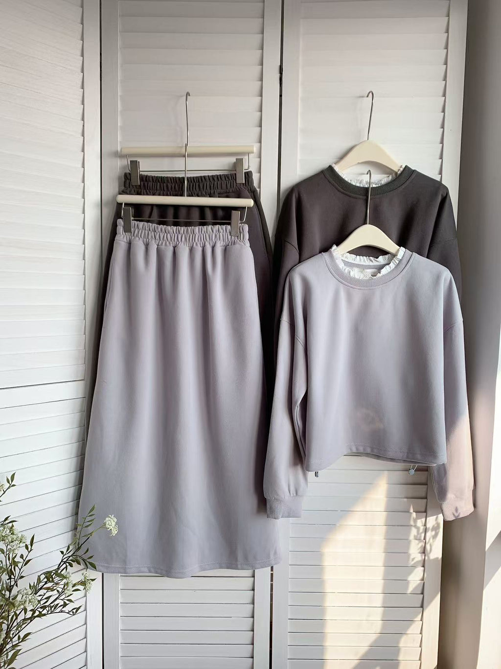 HELLO MILK TEE- 85846 衛衣套裝