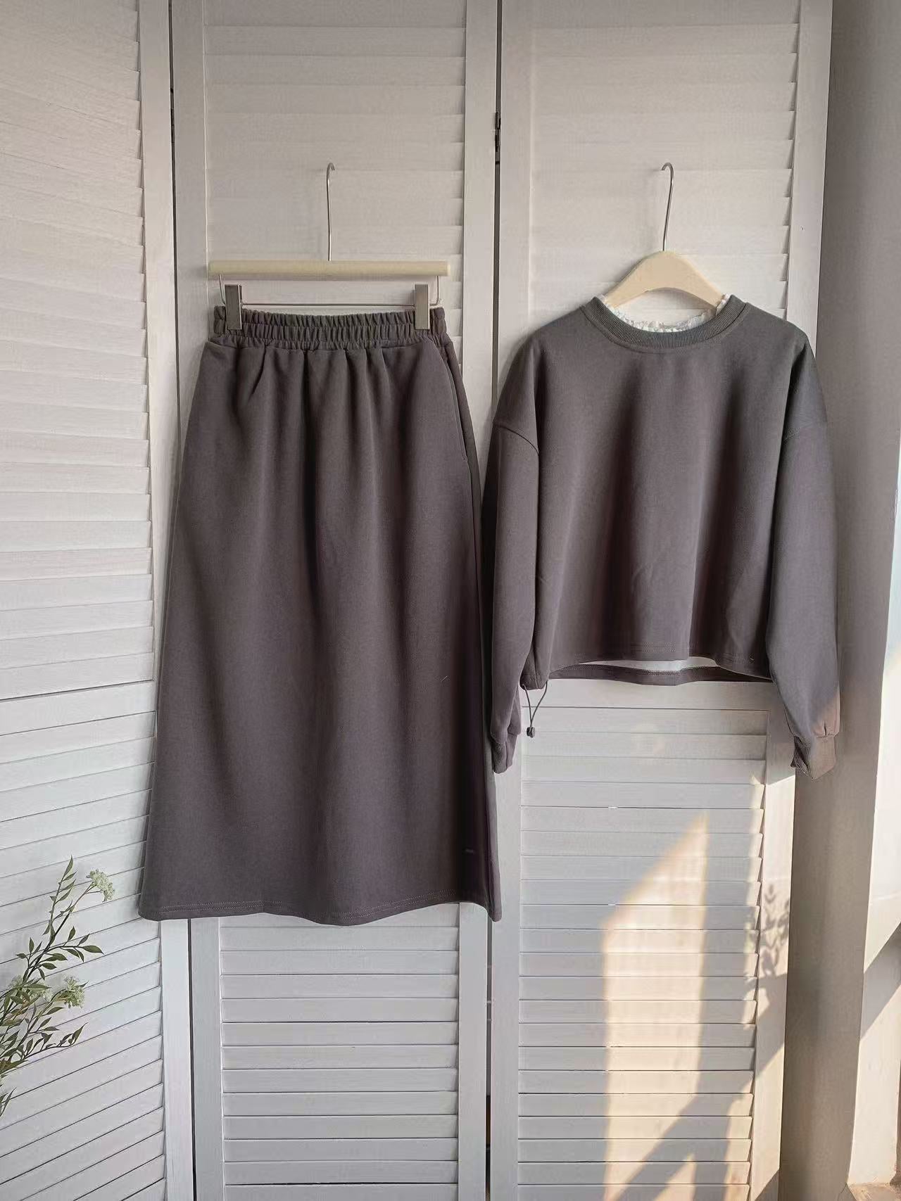 HELLO MILK TEE- 85846 衛衣套裝